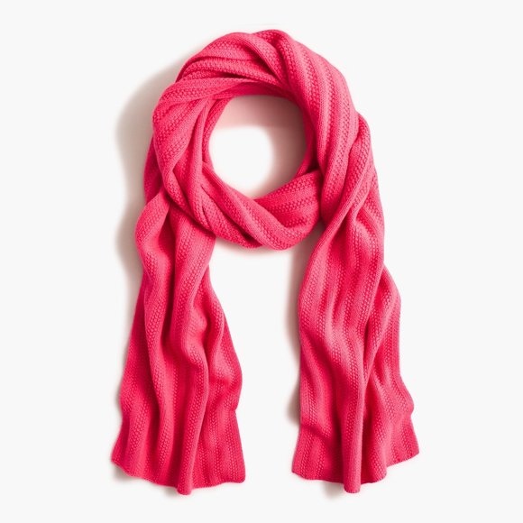 NWT-ONE SIZE- J.Crew Ribbed scarf in everyday cashmere